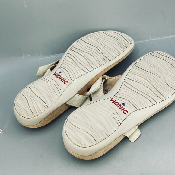 Vionic Wanda Flip Flop Womens Size 10 Beige T Strap Snake Embossed Thong Sandal - Picture 8 of 10